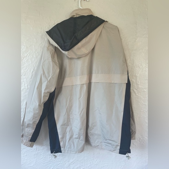 Bethany Beach Delaware men’s tan/navy full zip windbreaker with hood; XL - Picture 8 of 11